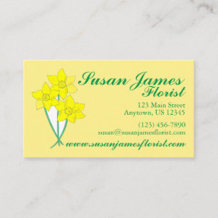 Gele Daffodils Spring Flowers Bunch Florist Visitekaartje