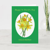 Gele Daffodils St David's Day Persoonlijk Kaart (Voorkant)