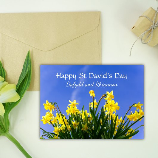 Gele Daffodils St David's Day Persoonlijk Kaart