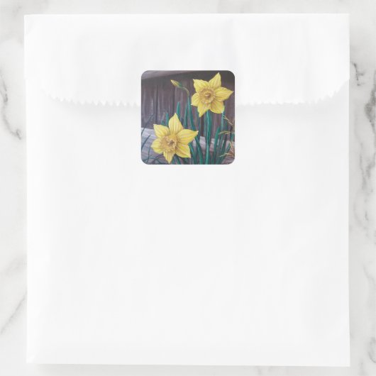 Gele Daffodils Stickers (Tas)