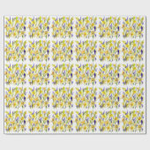 Gele Daffodils Waterverf Illustratie Cadeaupapier (Vlak)