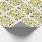 Gele Daffodils Waterverf Illustratie Cadeaupapier (Hoek)