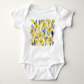 Gele Daffodils Waterverf Illustratie Romper (Voorkant)