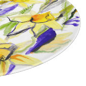 Gele Daffodils Waterverf Illustratie Snijplank (Hoek)