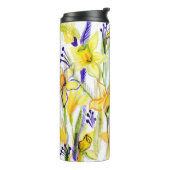 Gele Daffodils Waterverf Illustratie Thermosbeker (Gedraaid links)