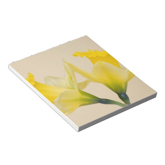 Gele daffodis notitieblok (Schuin)