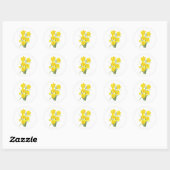 Gele daffodis ronde sticker (Vel)