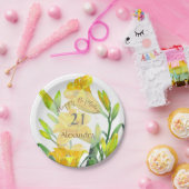 Gele Dag Lelies Bloemenkunst Papieren Bordje (Feest)