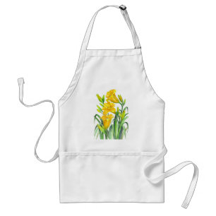 Gele dag Lillies Standaard Schort
