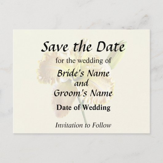 Gele Dag Lily Trouwbenodigdheden Aankondigingskaart (Voorkant)