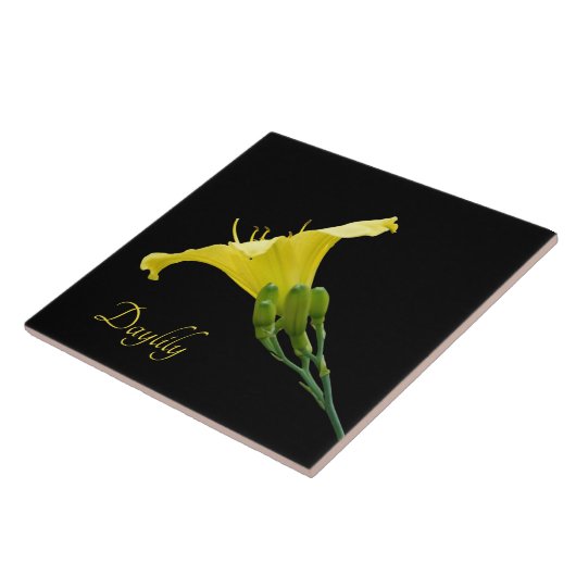 gele dag op zwart tegeltje (Zijkant)