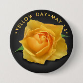 Gele dag Roos Dag Ronde Button 7,6 Cm (Voorkant)