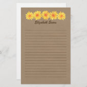 Gele dagboeken en kraftpapier briefpapier (Voorkant / Achterkant)