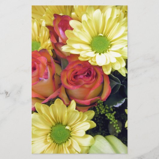 Gele dagen en rode rozen briefpapier (Voorkant)