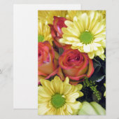 Gele dagen en rode rozen briefpapier (Voorkant / Achterkant)