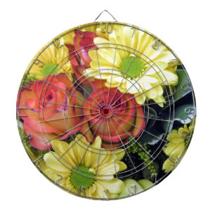 Gele dagen en rode rozen dartbord
