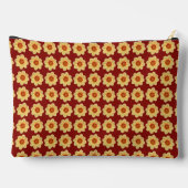 Gele Dahlia Bloempatroon op Baksteenrood Etui (Achterkant)