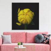 Gele Dahlia Bud Canvas Print (Insitu (Woonkamer))