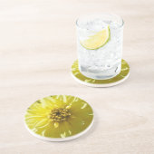 Gele Dahlia Coaster Zandsteen Onderzetter (Zijkant)
