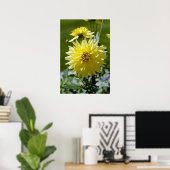Gele Dahlia ingelijste print (Thuiskantoor)