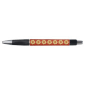Gele Dahlia op Red Floral Pattern Pen (Voorkant)