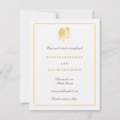 Gele dahlia save the date trouwannonce kaart (Voorkant)