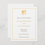 Gele dahlia save the date trouwannonce kaart (Voorkant / Achterkant)