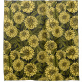 Gele Dahlia-tuin Douchegordijn (Voorkant)