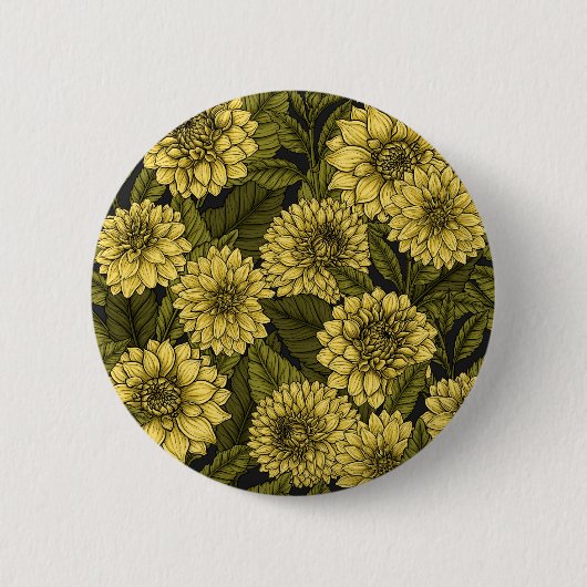 Gele Dahlia-tuin Ronde Button 5,7 Cm (Voorkant)