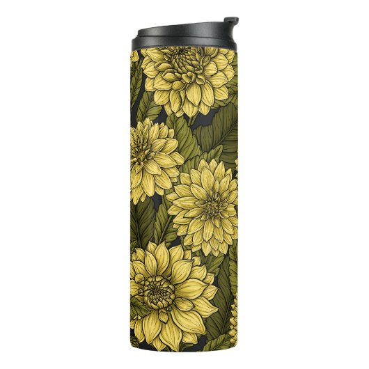 Gele Dahlia-tuin Thermosbeker (Gedraaid links)