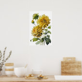 Gele Dahlias Bloem Kunstprint Poster (Keuken)