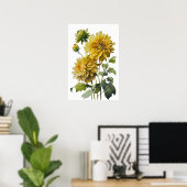 Gele Dahlias Bloem Kunstprint Poster (Thuiskantoor)