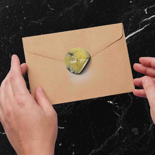 gele dahlia's - Dank u Ronde Sticker