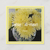 gele dahlia's vierkante visitekaartje (Voorkant)