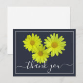 Gele Daisies Colorful Navy Achtergrond Dank u Briefkaart (Voorkant / Achterkant)