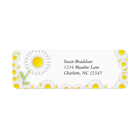 Gele Daisies Daisy Trim Adresetiketten Etiket (Voorkant)