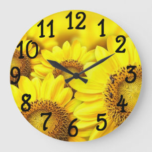 Gele daisies Design Bedroom Dorm Wall Clock Grote Klok