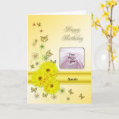 Gele daisies Fotokaart voor een verjaardag Kaart (Gele Bloem)