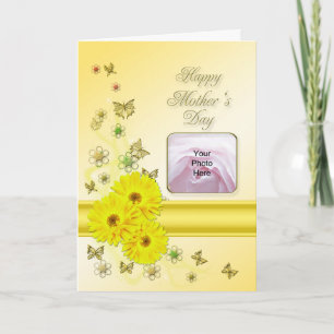 Gele daisies Fotokaart voor Moederdag Kaart
