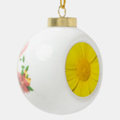 Gele Daisy aangepaste organisatie Keramische Bal Ornament (Links)