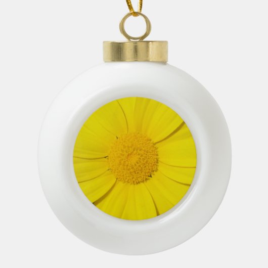 Gele Daisy aangepaste organisatie Keramische Bal Ornament (Voorkant)