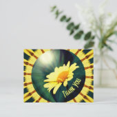 Gele Daisy Abstracte Bloem Kaart Bedankt (Staand voorkant)