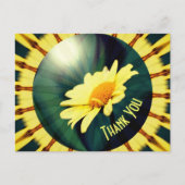 Gele Daisy Abstracte Bloem Kaart Bedankt (Voorkant)