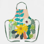 Gele Daisy Abstracte moderne kleurenblokken Schort (Voorkant)