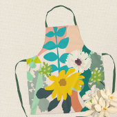 Gele Daisy Abstracte moderne kleurenblokken Schort