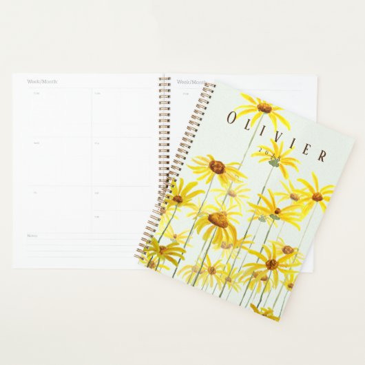 gele daisy aquarel schilderij planner (Display)