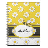 Gele Daisy Bee Spiraal Notebook Notitieboek (Voorkant)