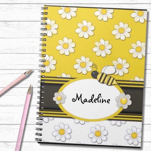 Gele Daisy Bee Spiraal Notebook Notitieboek