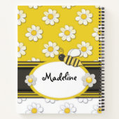 Gele Daisy Bee Spiraal Notebook Notitieboek (Achterkant)