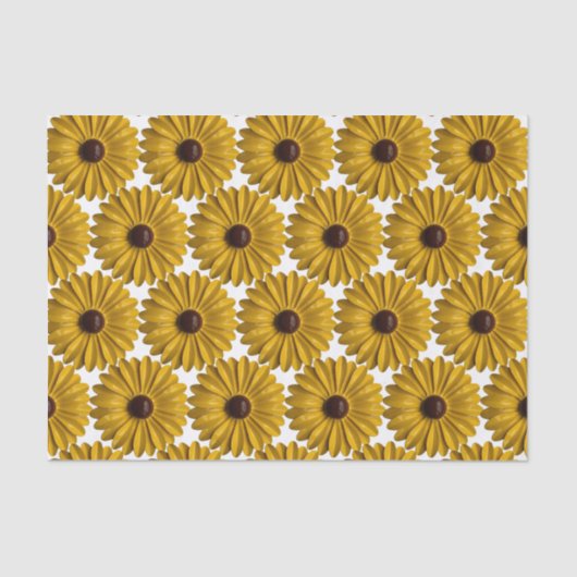 Gele Daisy Bloem Zomer Verjaardag Tuin Boeket Tissuepapier (Voorkant)